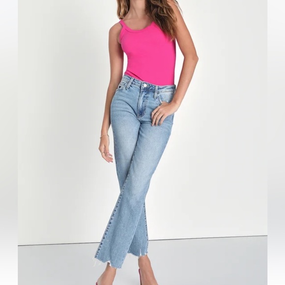 Lulus Cool Charisma Hot Pink Ribbed Cami Bodysuit - Picture 2 of 6